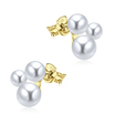 Gorgeous Three Pearl Cluster Silver Ear Stud STS-5263